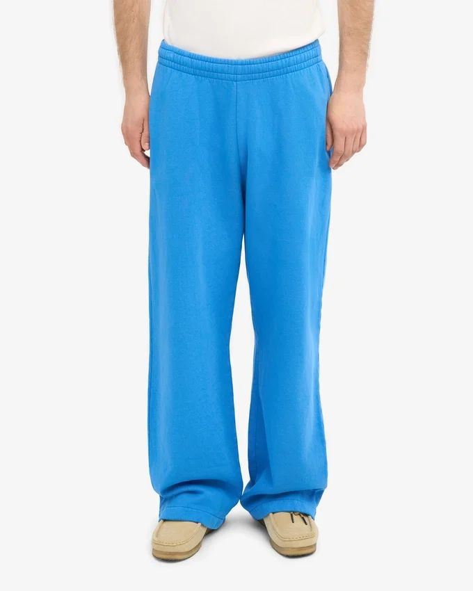 Pantalon de survêtement bio à coupe droite - Bleu Pacifique