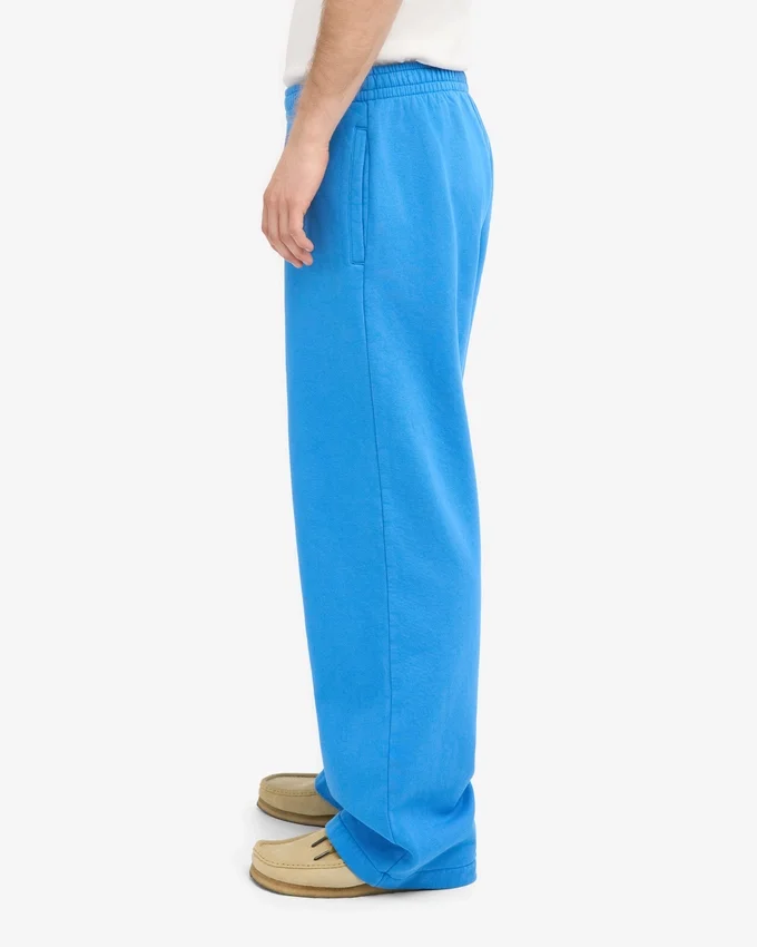 Pantalon de survêtement bio à coupe droite - Bleu Pacifique
