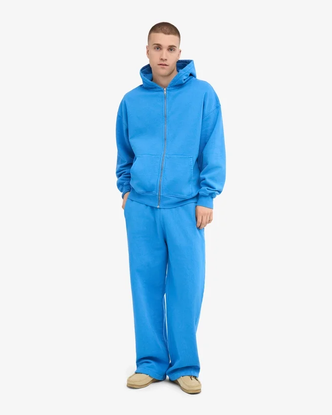 Pantalon de survêtement bio à coupe droite - Bleu Pacifique