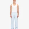 Pantalon de survêtement bio à coupe droite - Bleu polaire