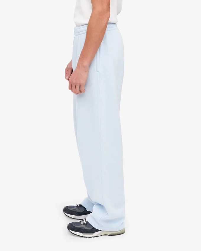 Pantalon de survêtement bio à coupe droite - Bleu polaire