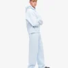 Pantalon de survêtement bio à coupe droite - Bleu polaire