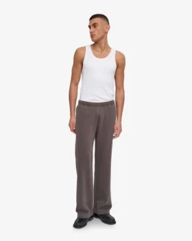 Pantalon de survêtement bio à coupe droite – Boue délavée