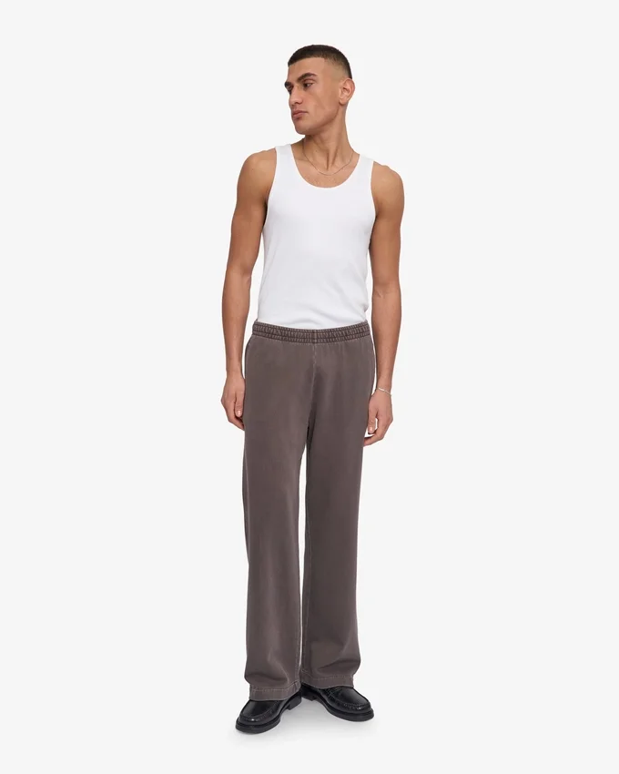 Pantalon de survêtement bio à coupe droite - Boue délavée