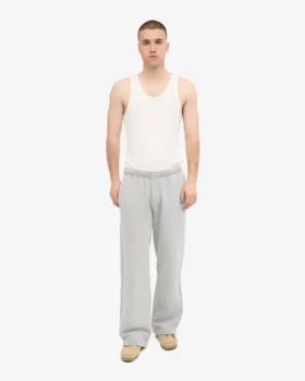 Pantalon de survêtement bio à coupe droite – Gris délavé
