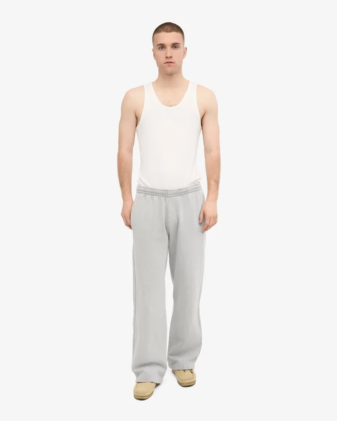 Pantalon de survêtement bio à coupe droite - Gris délavé