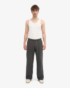 Pantalon de survêtement bio à coupe droite – Gris lave
