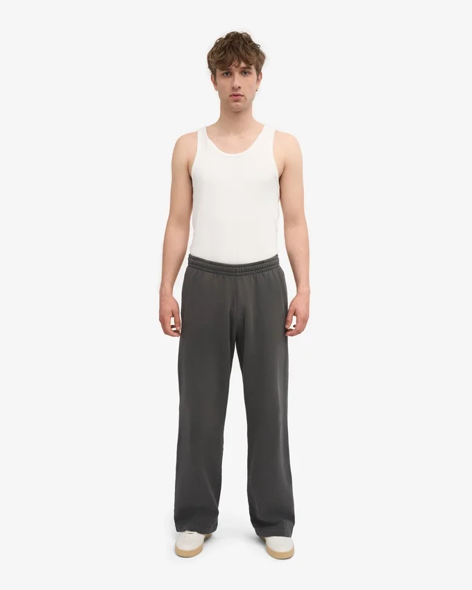 Pantalon de survêtement bio à coupe droite - Gris lave