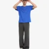 Pantalon de survêtement bio à coupe droite - Gris lave