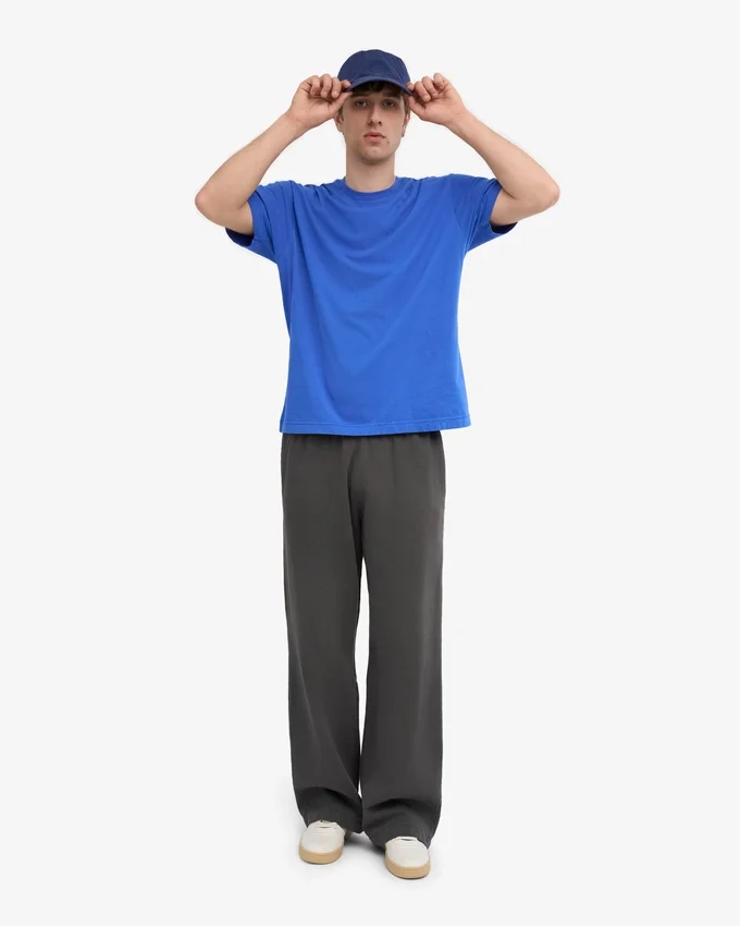 Pantalon de survêtement bio à coupe droite - Gris lave