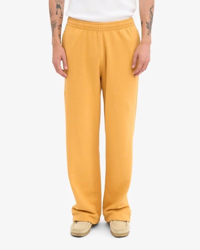 Pantalon de survêtement bio à coupe droite - Jaune brûlé