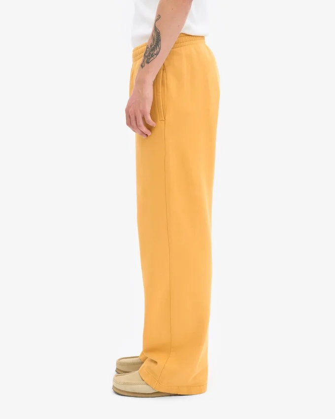Pantalon de survêtement bio à coupe droite - Jaune brûlé