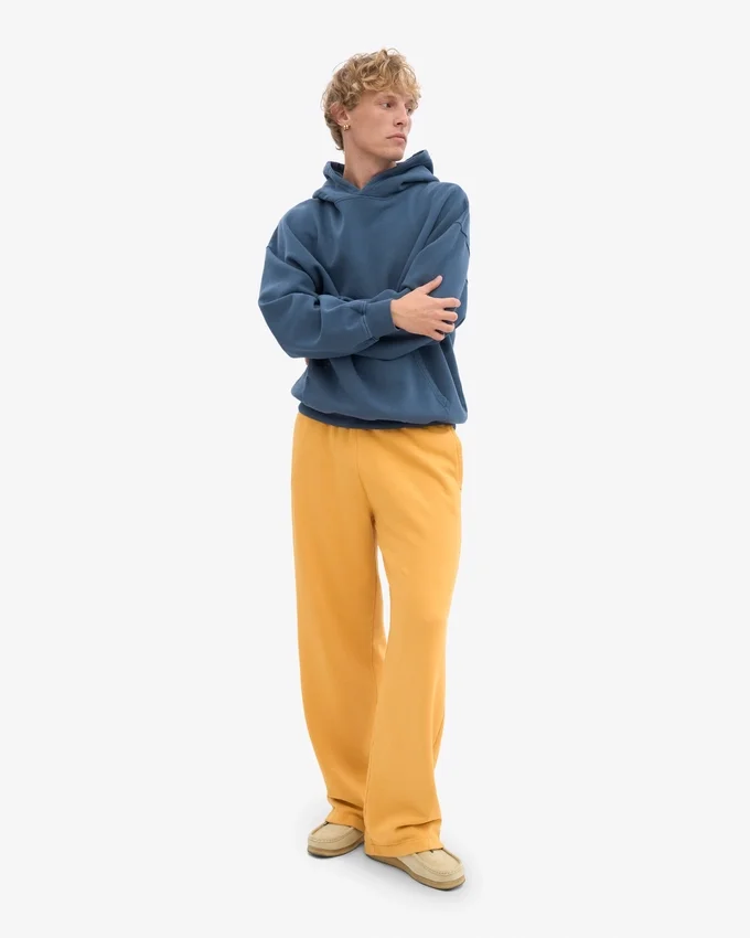 Pantalon de survêtement bio à coupe droite - Jaune brûlé