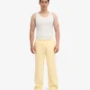Pantalon de survêtement bio à coupe droite - Jaune pâle