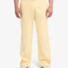 Pantalon de survêtement bio à coupe droite - Jaune pâle