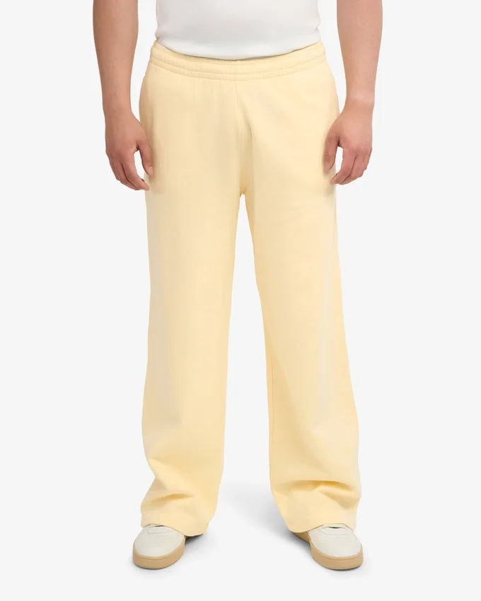 Pantalon de survêtement bio à coupe droite - Jaune pâle