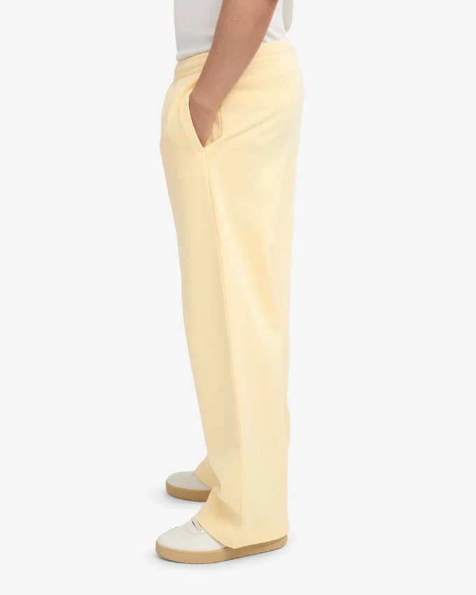 Pantalon de survêtement bio à coupe droite - Jaune pâle