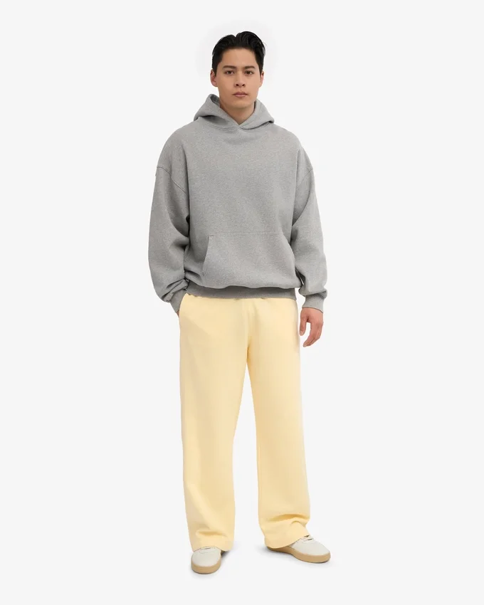 Pantalon de survêtement bio à coupe droite - Jaune pâle