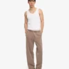 Pantalon de survêtement bio à coupe droite - Kaki délavé