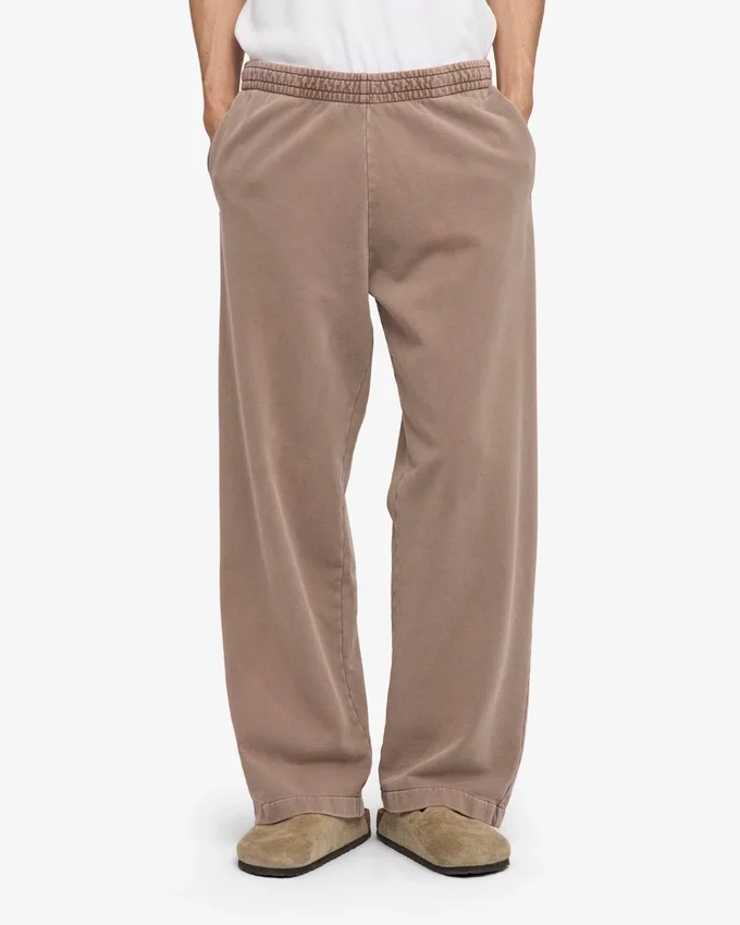 Pantalon de survêtement bio à coupe droite - Kaki délavé