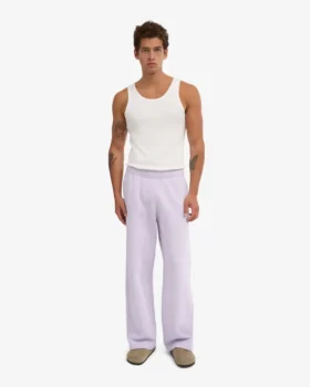 Pantalon de survêtement bio à coupe droite – Lavande douce