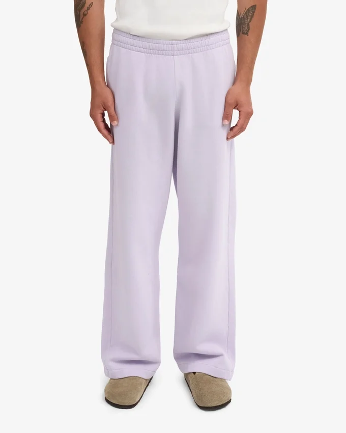Pantalon de survêtement bio à coupe droite - Lavande douce