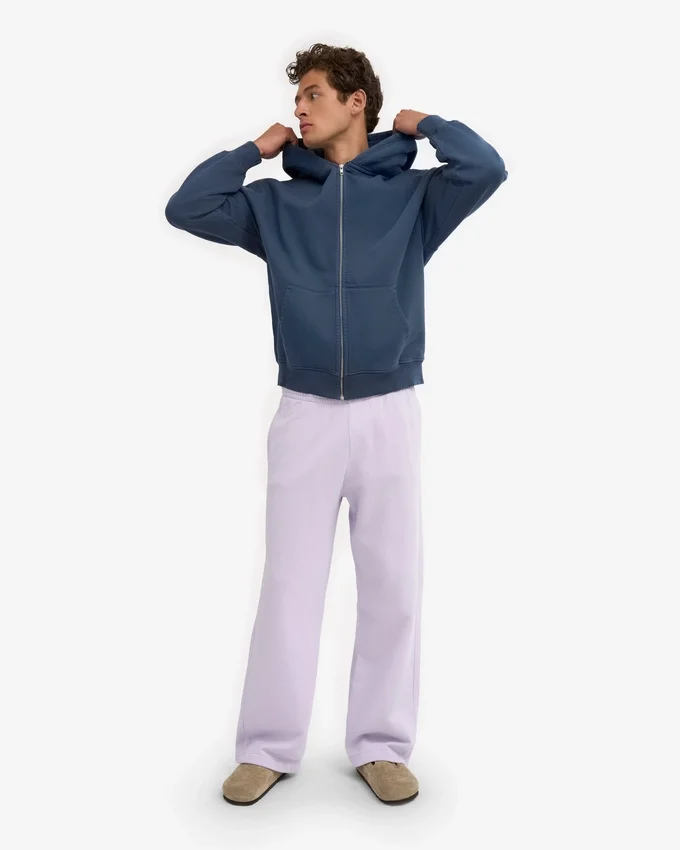 Pantalon de survêtement bio à coupe droite - Lavande douce