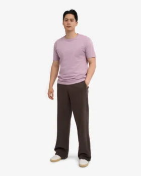 Pantalon de survêtement bio à coupe droite – Marron café
