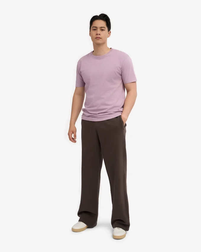 Pantalon de survêtement bio à coupe droite - Marron café