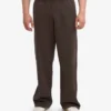 Pantalon de survêtement bio à coupe droite - Marron café