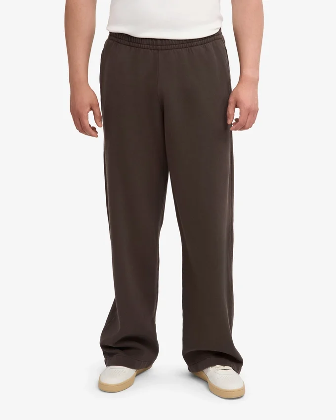 Pantalon de survêtement bio à coupe droite - Marron café