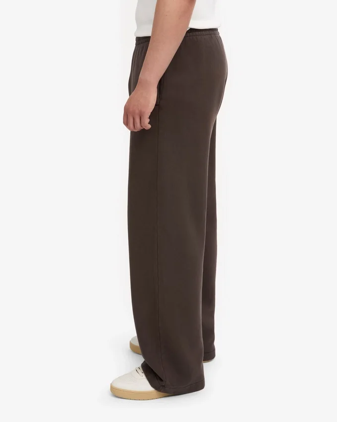 Pantalon de survêtement bio à coupe droite - Marron café