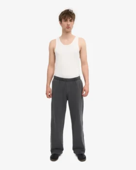 Pantalon de survêtement bio à coupe droite – Noir délavé