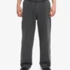 Pantalon de survêtement bio à coupe droite - Noir délavé
