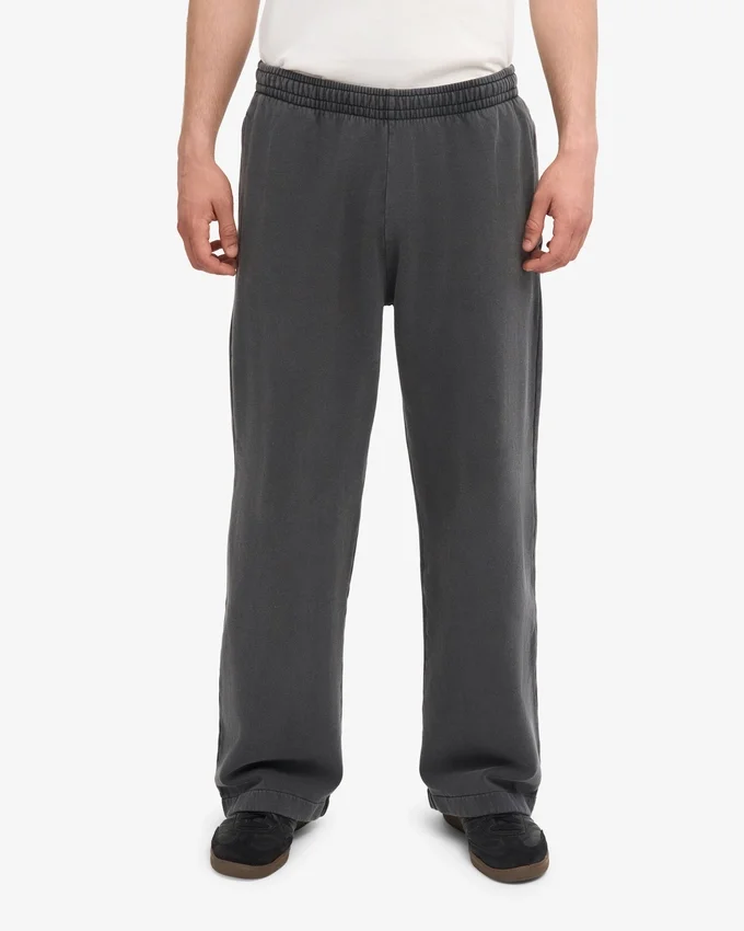 Pantalon de survêtement bio à coupe droite - Noir délavé