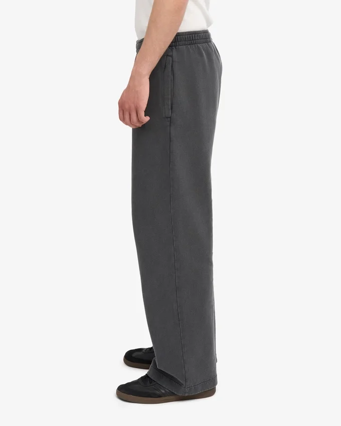 Pantalon de survêtement bio à coupe droite - Noir délavé