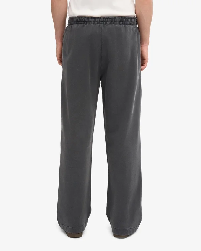 Pantalon de survêtement bio à coupe droite - Noir délavé