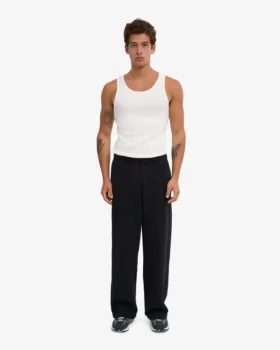 Pantalon de survêtement bio à coupe droite – Noir intense
