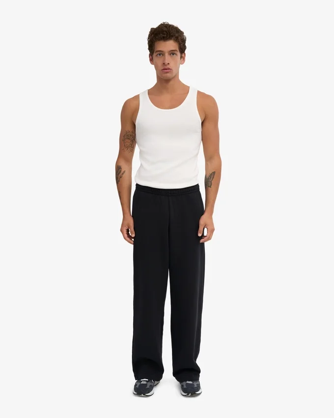 Pantalon de survêtement bio à coupe droite - Noir intense