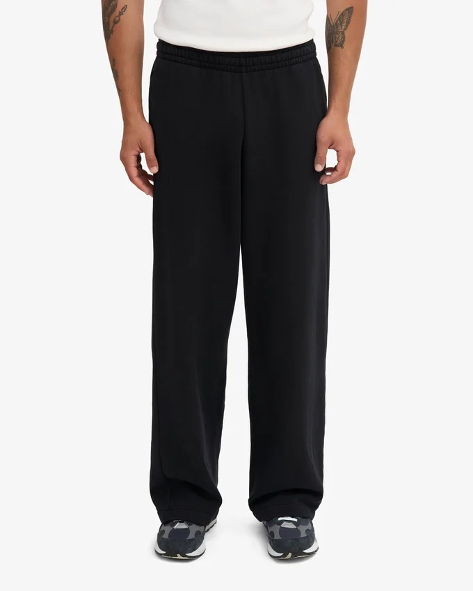 Pantalon de survêtement bio à coupe droite - Noir intense