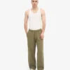 Pantalon de survêtement bio à coupe droite - Olive poussiéreuse