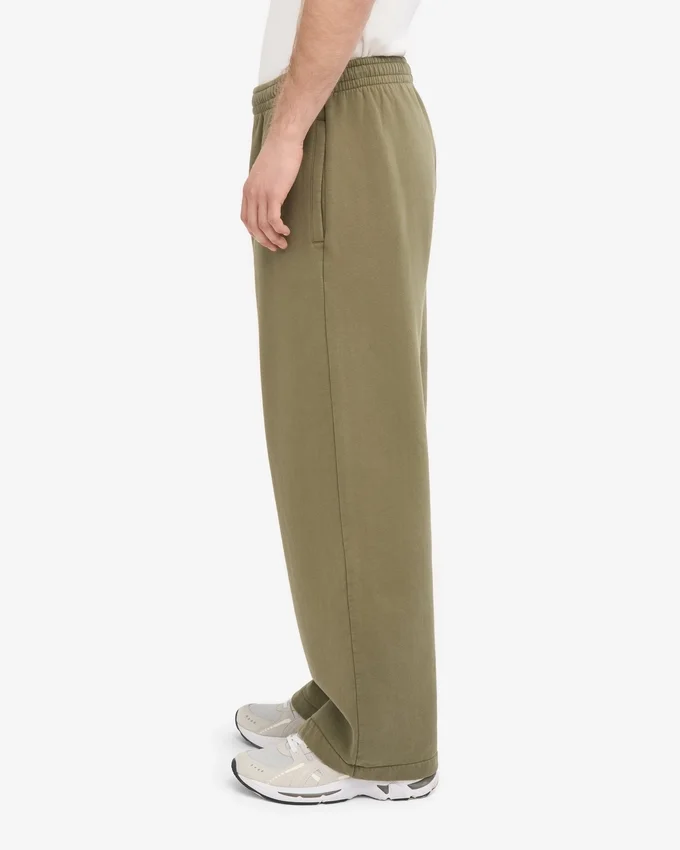 Pantalon de survêtement bio à coupe droite - Olive poussiéreuse