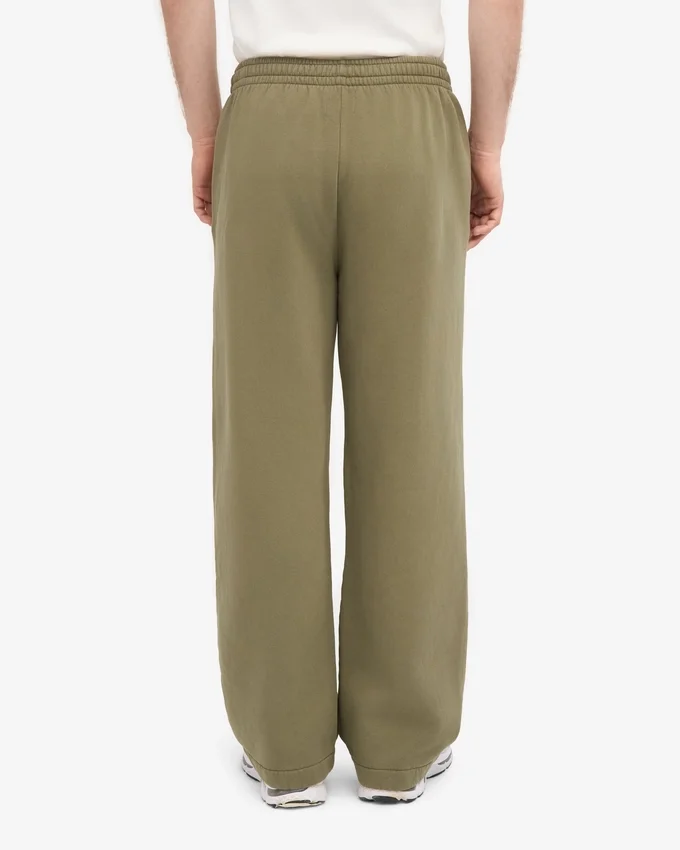 Pantalon de survêtement bio à coupe droite - Olive poussiéreuse