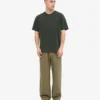 Pantalon de survêtement bio à coupe droite - Olive poussiéreuse