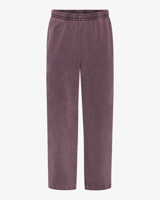 Pantalon de survêtement bio à coupe droite - Raisin délavé