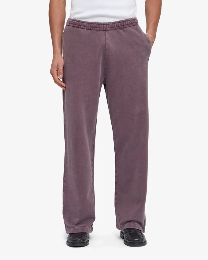 Pantalon de survêtement bio à coupe droite - Raisin délavé