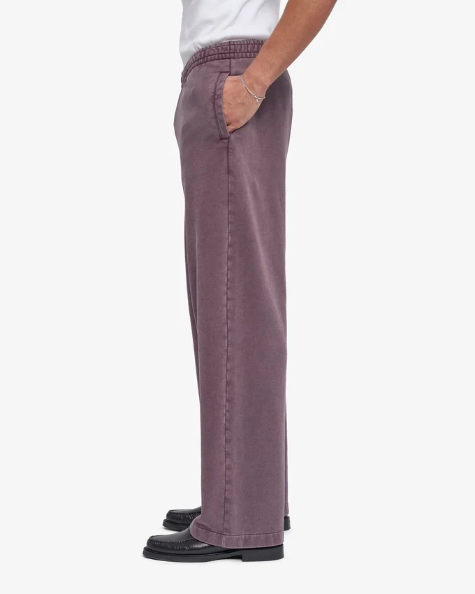 Pantalon de survêtement bio à coupe droite - Raisin délavé