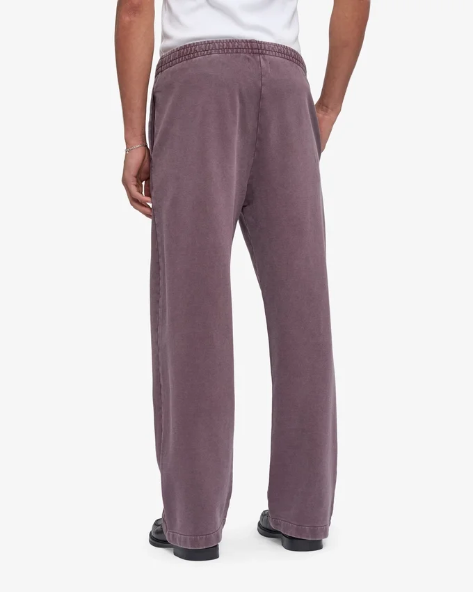 Pantalon de survêtement bio à coupe droite - Raisin délavé
