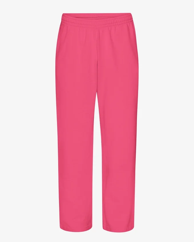 Pantalon de survêtement bio coupe droite - rose bubble-gum