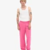 Pantalon de survêtement bio coupe droite - rose bubble-gum